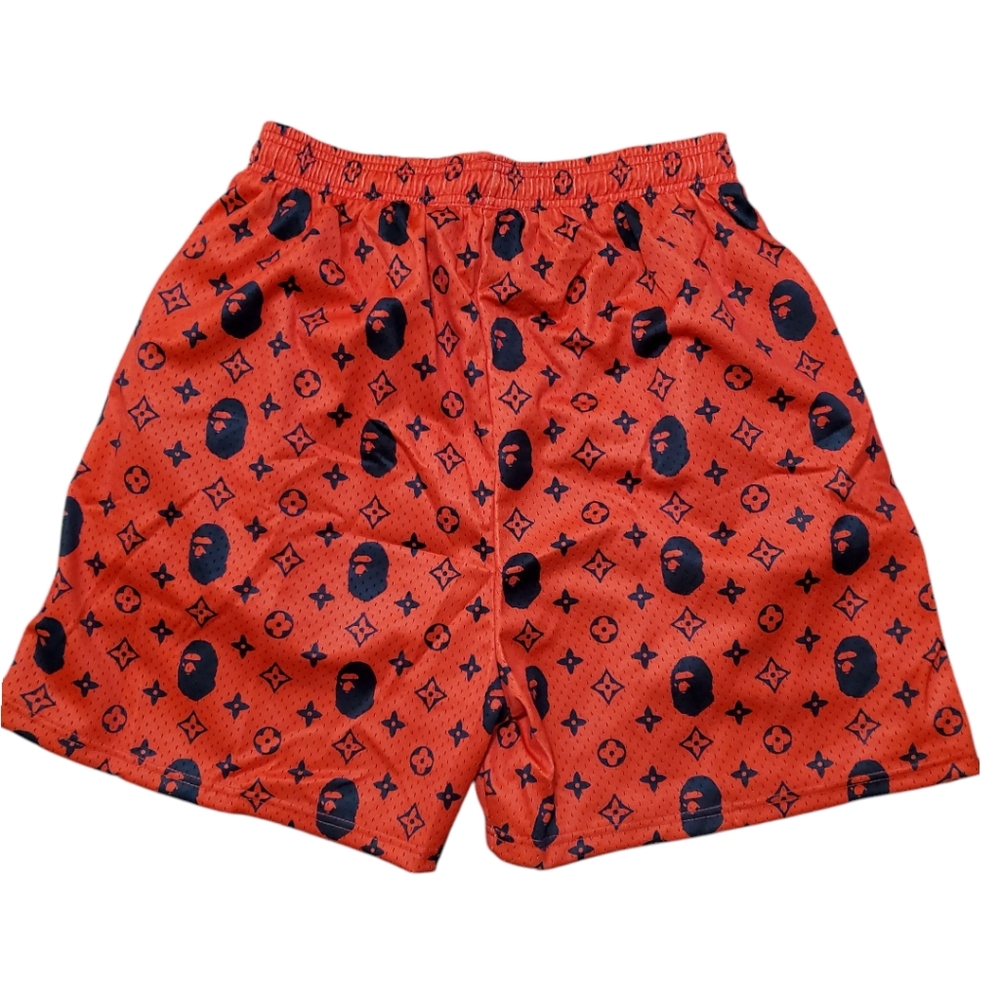 🔥 Mens 3X Red and Black Patterned Shorts
